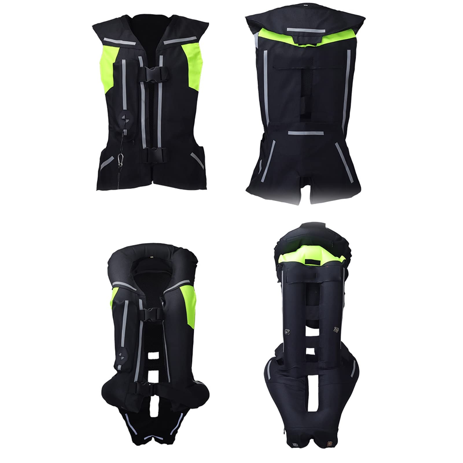 Leichte Airbagweste Mit Hoher Sichtbarkeit Airbagweste Motorrad Mit Nacken-, Heckairbag, Reflexstreifen-Details Ganzjahres-Radjacke