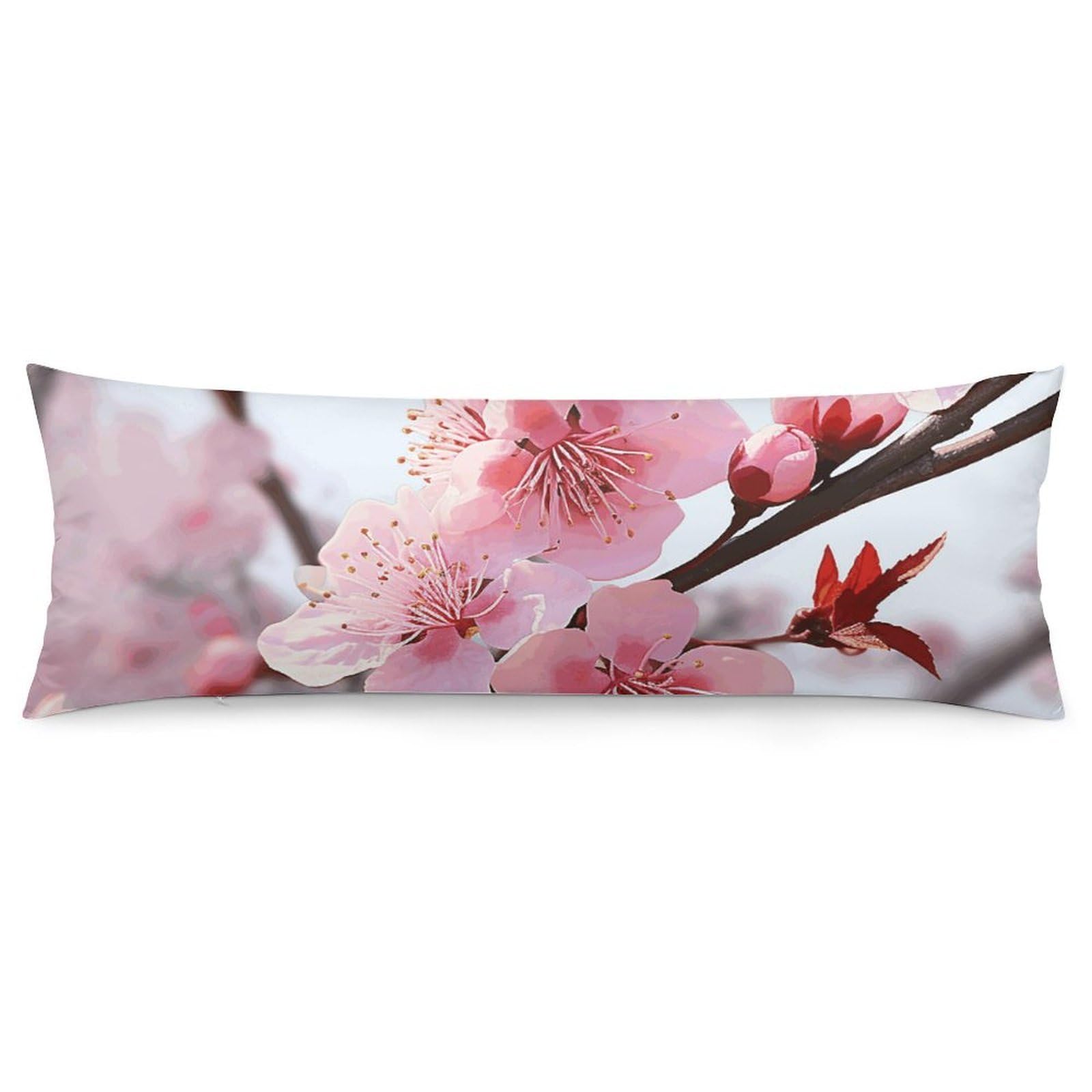 2 Pack Pillow Cases for Hair and Skin, Soft Breathable Pillow Case Covers with Hidden Zipper, Plum Blossom Pillowcase 20"x54" Pillow Covers for Sleeping Gift