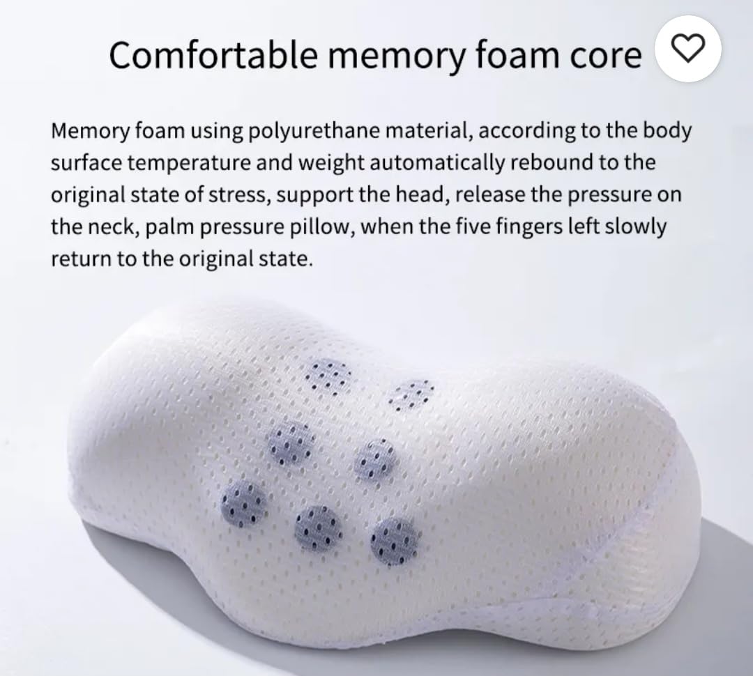 Dreamers Relief Pillow and Nuzzle Pillow for Neck Pain Relief and Deep Sleep for Sleep Apnea, Memory Foam Cervical Pillow for Neck Support, Ideal for Side and Back Sleeping Adults, Temperpedic Tech