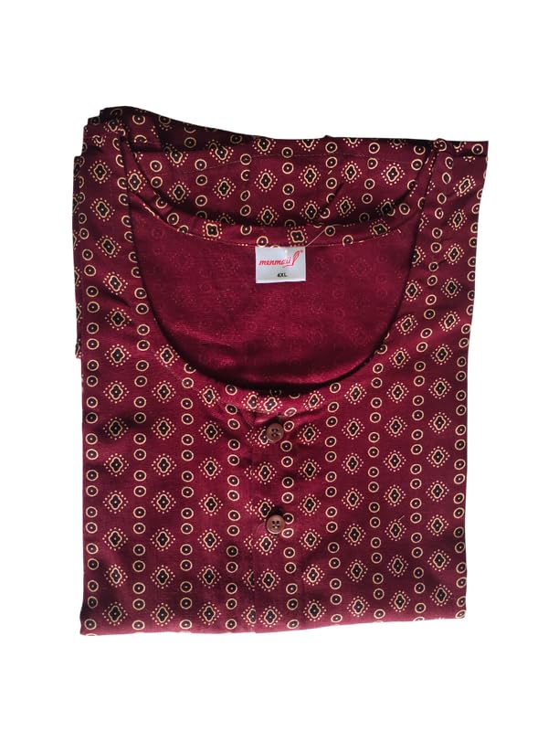 Image of MENMAII Women's [L-4XL] Full Open /Front Buttoned [a Kind of Adaptive Clothing] Multipurpose Nighty for Maternity /Pregnancy /Elderly /Patient /Feeding /Hospital Purpose Nighty Calf Length