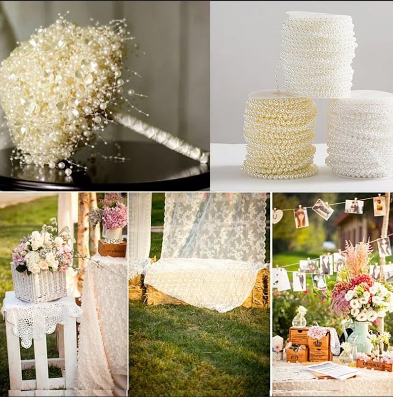 Filo Perle Decorative Bianche 3mm - 50 Metri - Per Cucito E Decorazioni - Foto 10