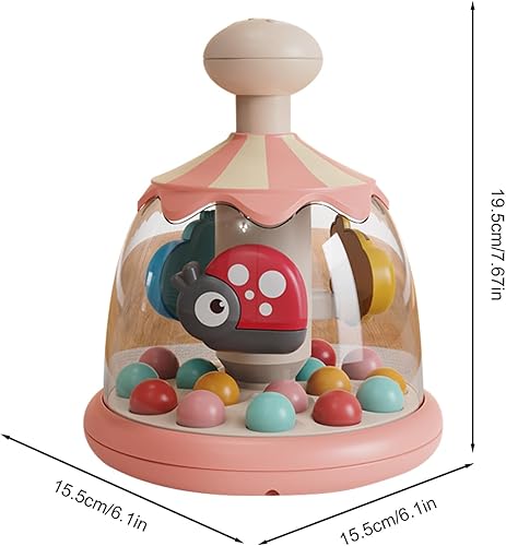 Press and Spin Kids Toy - ABS Kids Carousel Rotating Push Toy | Interactive Learning and Development with Sound Toy, Improve Hand Strength, Musical Toy