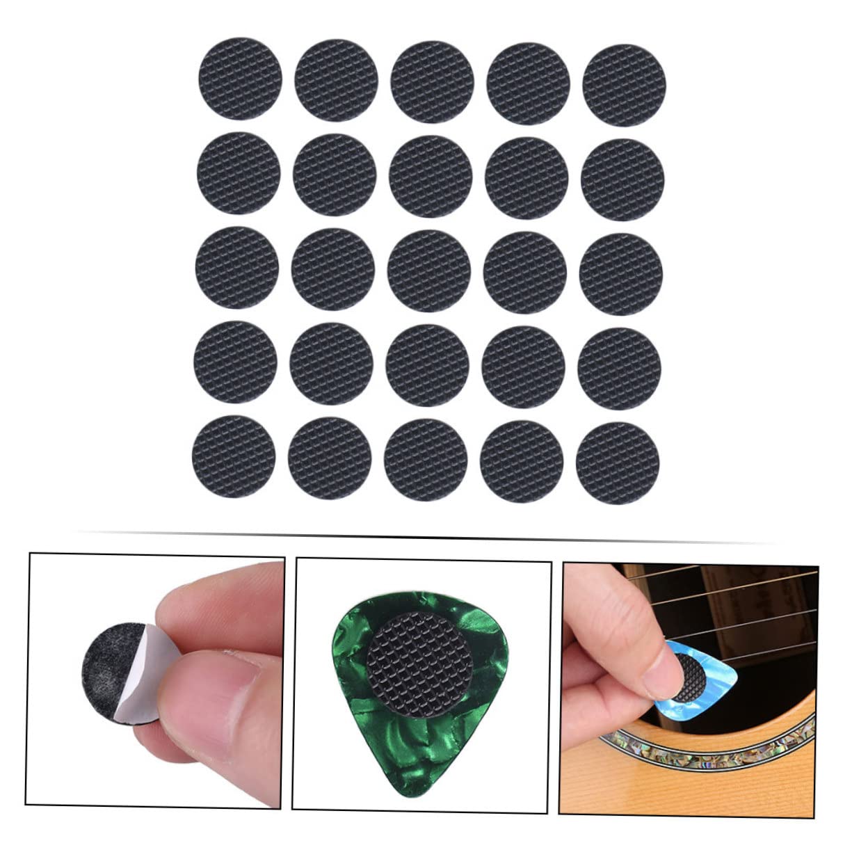 120piezas Agarre De Goma Autoadhesiva Para Púas De Guitarra Accesorios Prácticos Para El Control Conciertos y Prácticas