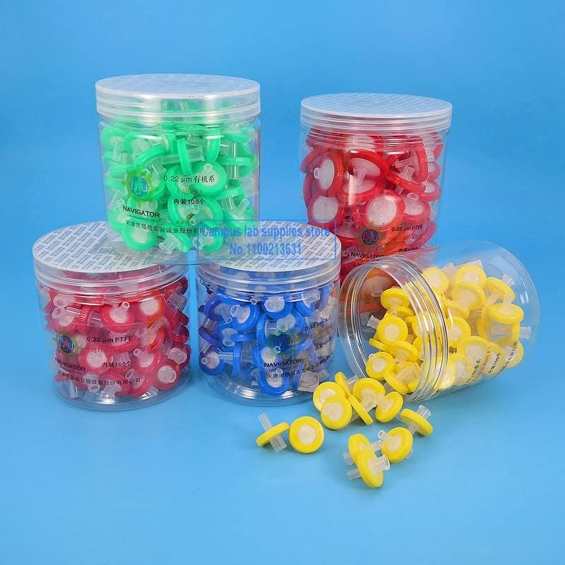 100pcs/box Lab 13mm/ 25mm MCE/Nylon/PTFE Millipore Membrane Syringe Filter, 0.22 OR 0.45um Needle Filter Lab Equiptment (Size : 25mm 0.22um MCE)
