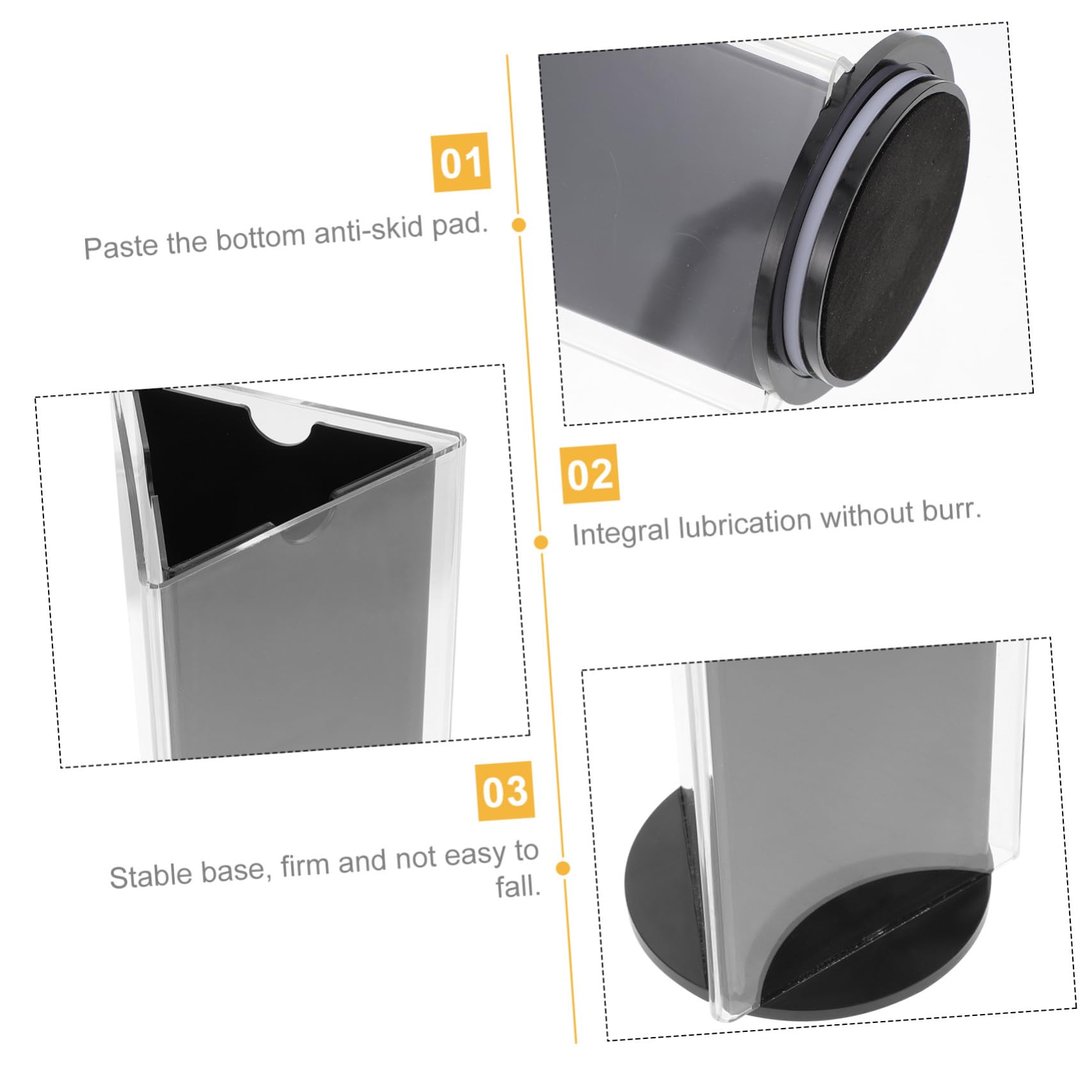 SEWACC 3 Stück Acryl Tischaufsteller Drehbar Menühalter Dreiseitig Rotierender Display Ständer für Restaurant Werbung Preisschild Tischkarte Transparent