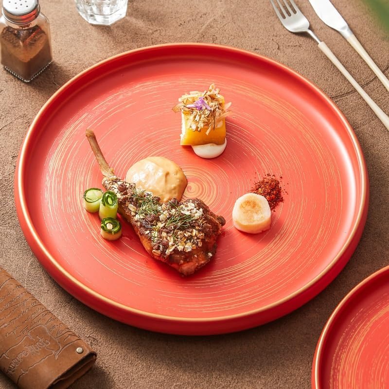 Dessert Plates Ceramic Plate Dish Plate Hotel Restaurant Flat Plate Shallow Plate Western Steak Plate Dessert Plate(Small)