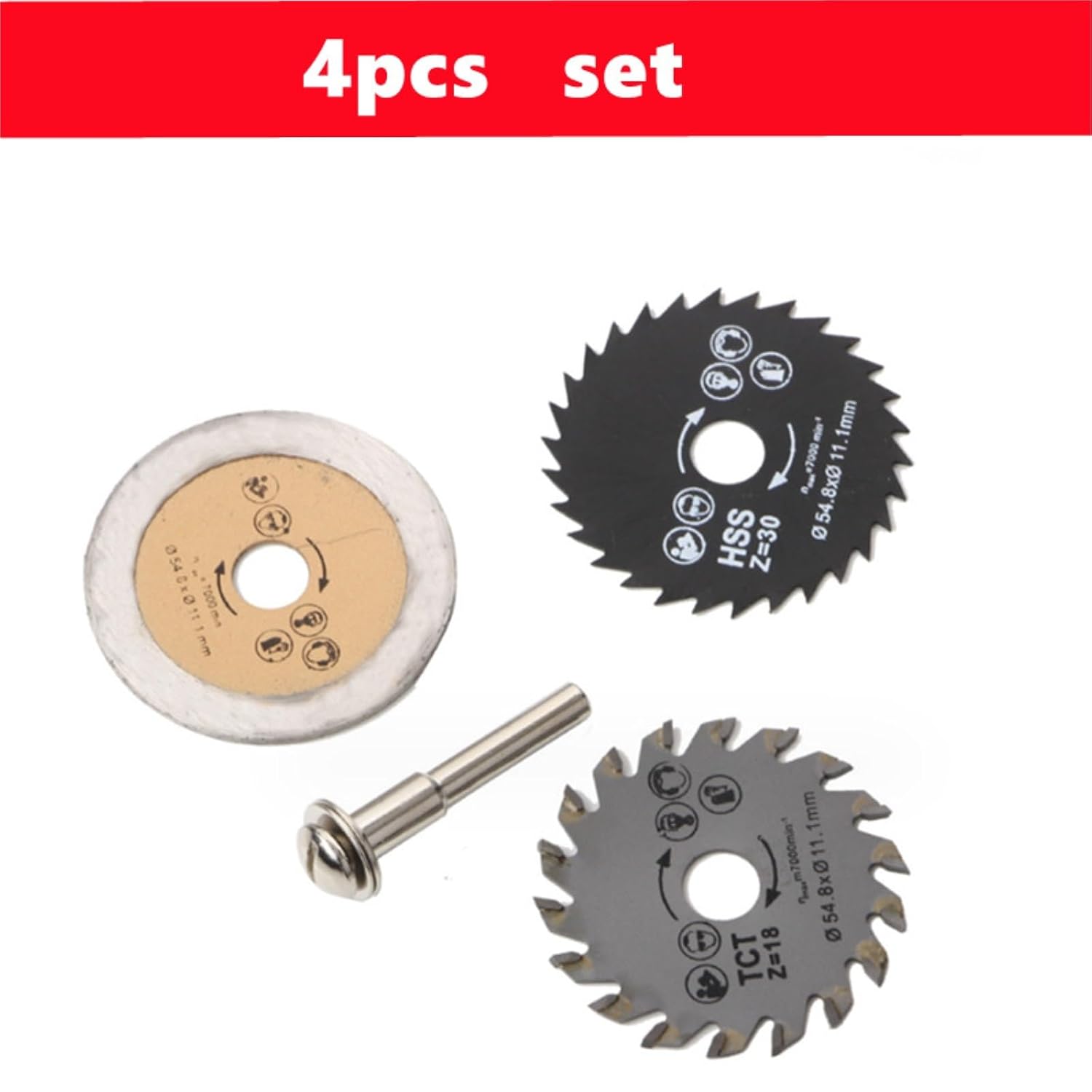 1PC HSS Out Diameter 54.8mm Mini Circular Saw Blade Wood Cutting Disc Diamond Saw Blade for Wood Metal Plastic Ceramic(4pcs Set)