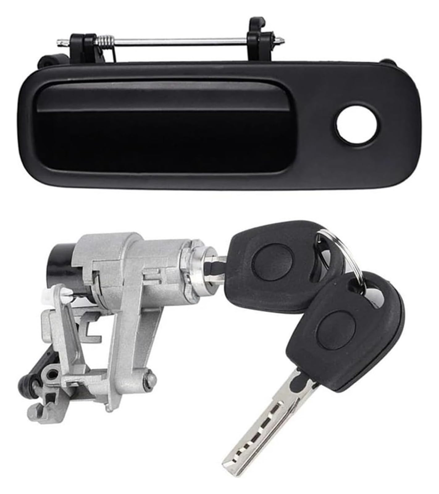 Qwqthgs One Color Car Exterior Door Handle Cap For Vw T5 For Golf Iv For Lupo For Caddy For Sharan For Variant Tailgate Rear Outer Door Handle With Lock 2 Keys 1991-2020 1J6827297g 1J6827565b(A Set)