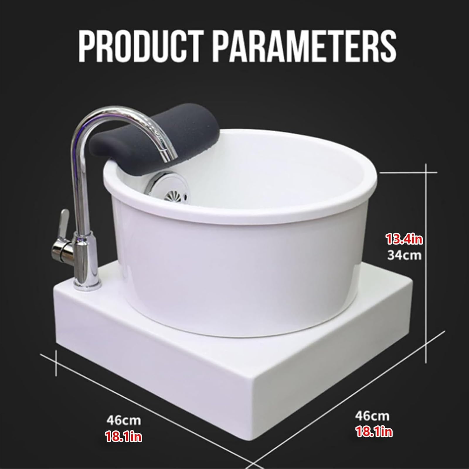 Massaggiatore Termale Piedi D'acqua, Vasca Piedi Rotonda Con 7 Luci LED | Design Ad Alta Capacità, Design Acrilico Monopezzo, Design Del Tappetino In PU