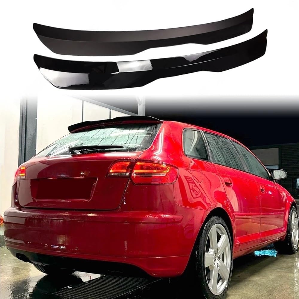 Tylny spojler dachowy samochodu kompatybilny z Audi A3 Sportback 8P Facelift 2004-2013 tylne skrzydło czarny błyszczący zestaw karoserii ABS akcesoria tuningowe(Matte Black)