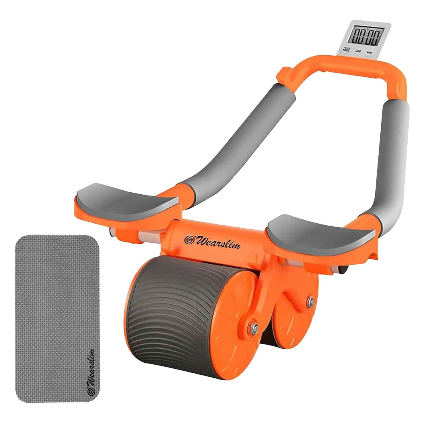 Wearslim® Advanced Abs Roller for Men & Women with Automatic Rebound, Strong Elbow Support, Timer, Mobile Holder & Knee Pad-image-4