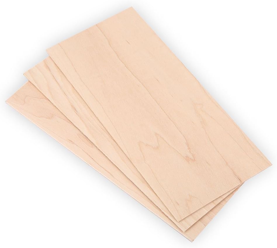 3Pcs Maple Guitar Head Veneer, Plate Headplate DIY Replacement Part Maple Guitar Veneer Head Plate for Luthiers Maple Veneer Sheet Accesorios de rendimiento
