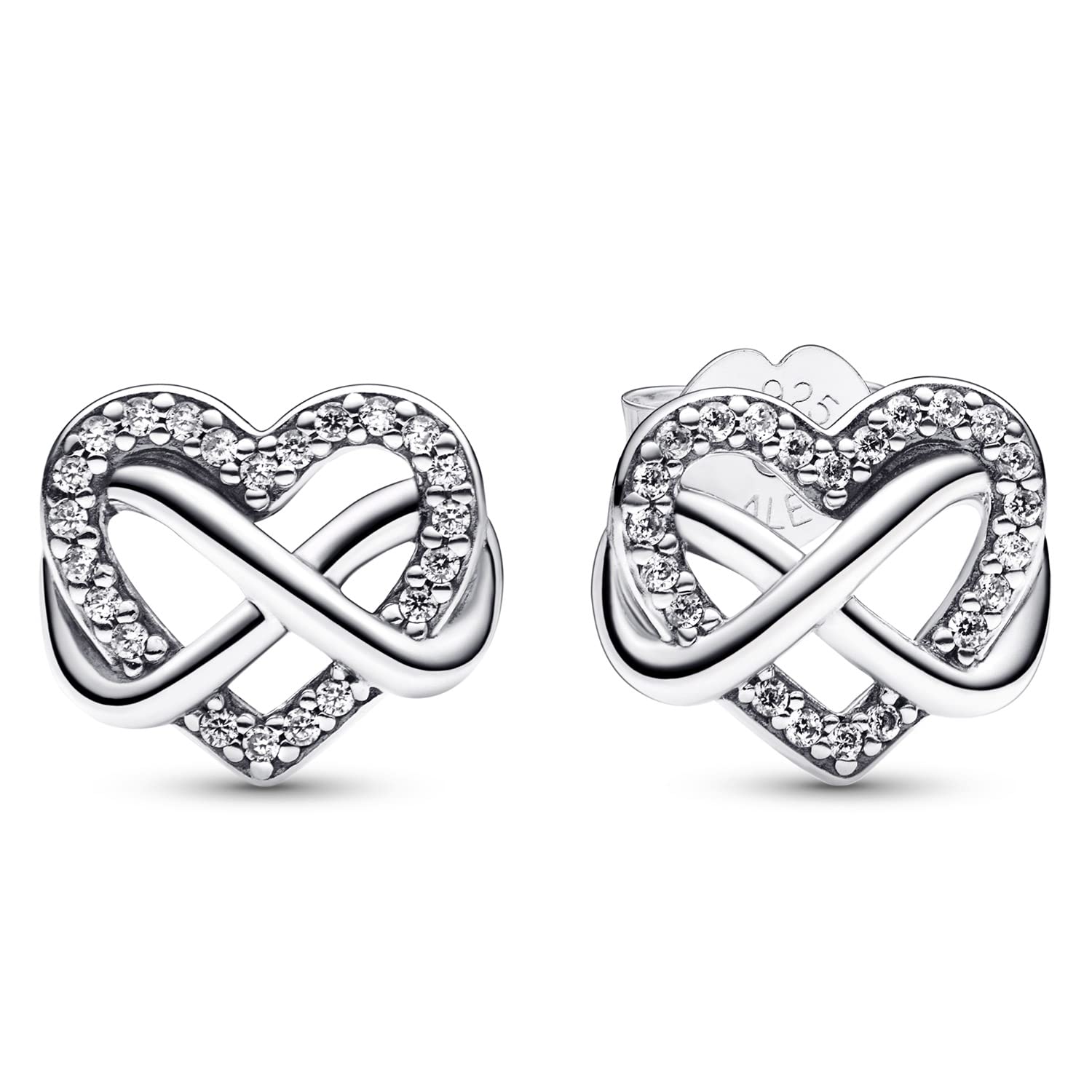 PANDORA Damen-Geschenkset Funkelndes Unendlichkeits-Herz 68321 | 925 Silber Halskette mit passenden Ohrringen elegante Geschenkidee für Frauen
