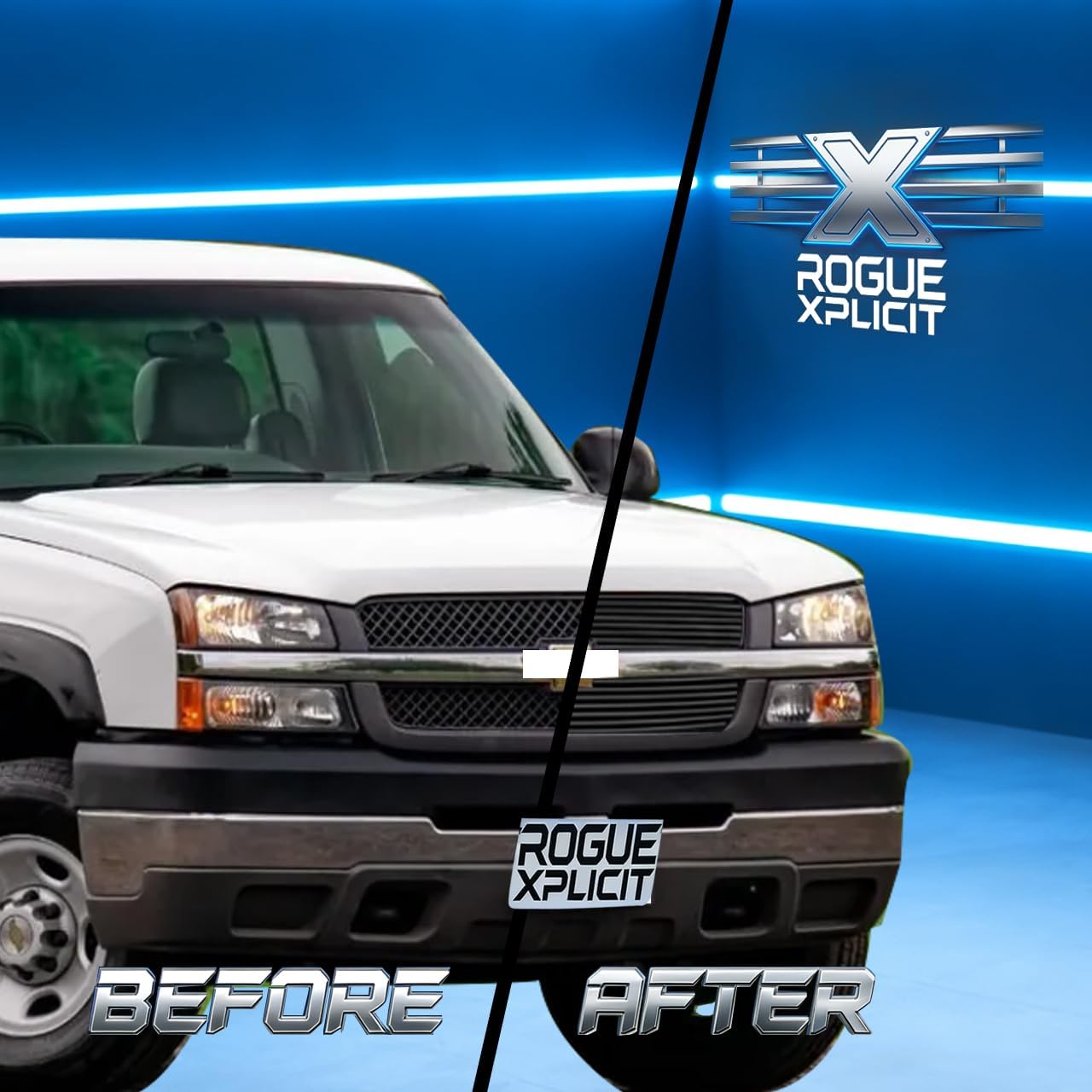 Front Black Billet Grille Fits 2003-2005 Chevy Silverado 1500 03-04 2500/2002-2006 Chevy Avalanche 1500/2500 Grill insert