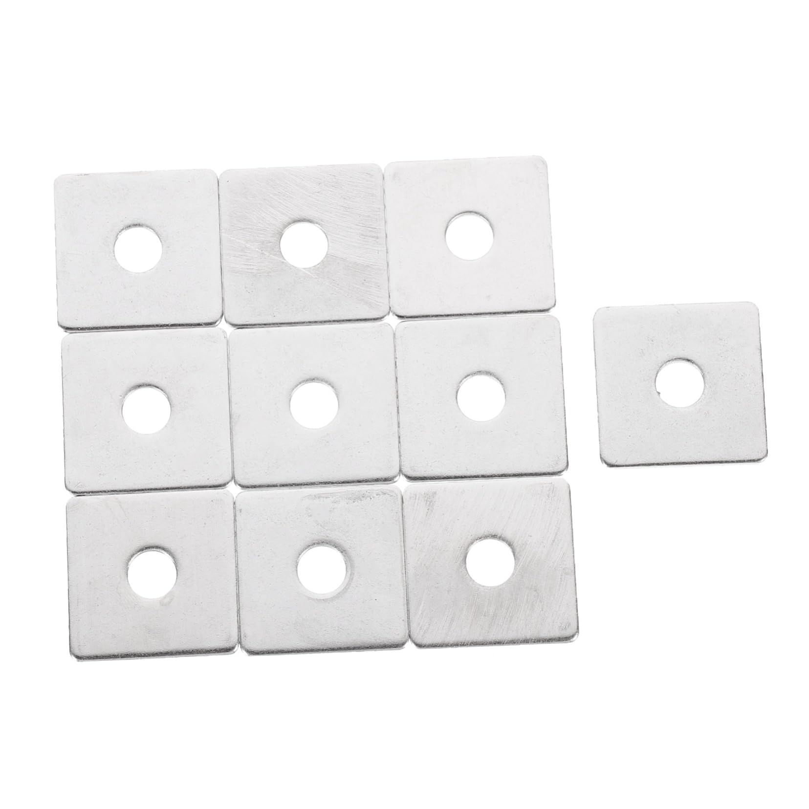 Garneck 10Pcs Stainless Steel Square Washers Industrial Flat Washers for Home Automotive Construction Use Smooth Surface Sturdy Texture