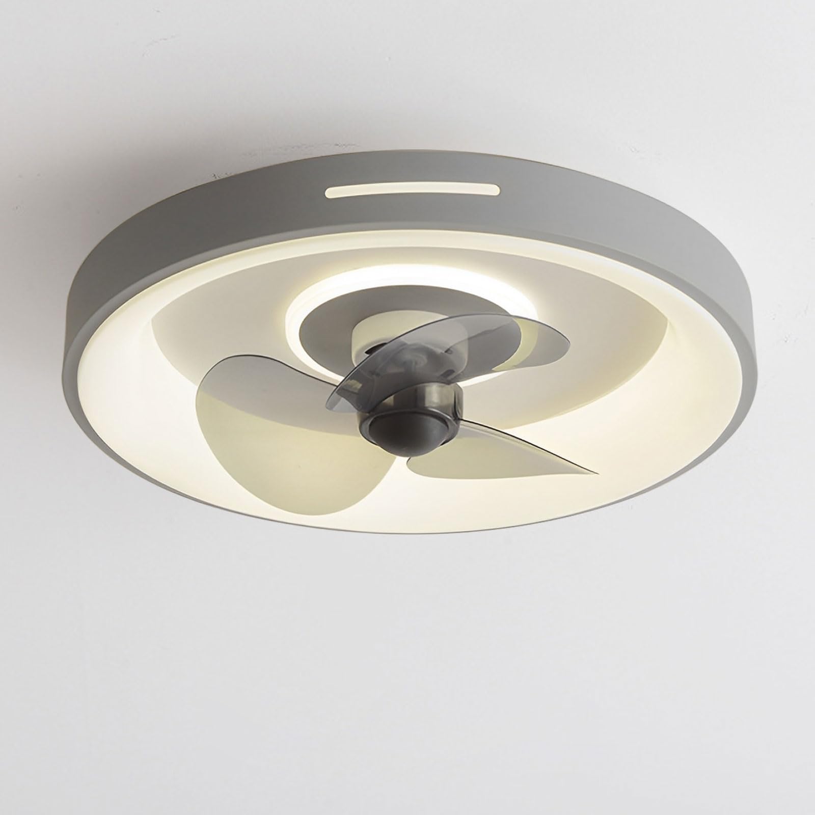 HXYSXHJUO Low Profile 19in Ceiling Fan With Light Flush Mount Fans Lights Remote Dimmable LED Quiet For Bedroom Kids Room Lounge