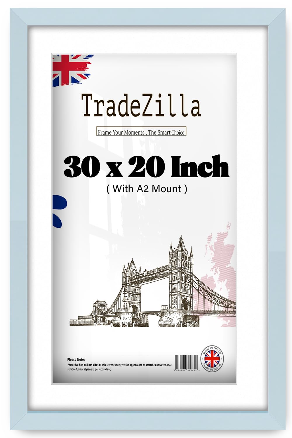TradeZilla | Light Grey Flat Style 20 Inch x 30 Inch With A2-(23 x 16 Inch) White Mount Gallery-Style (76.2 x 50.8 cm) Signature Collection [ Light Grey ] — image 1