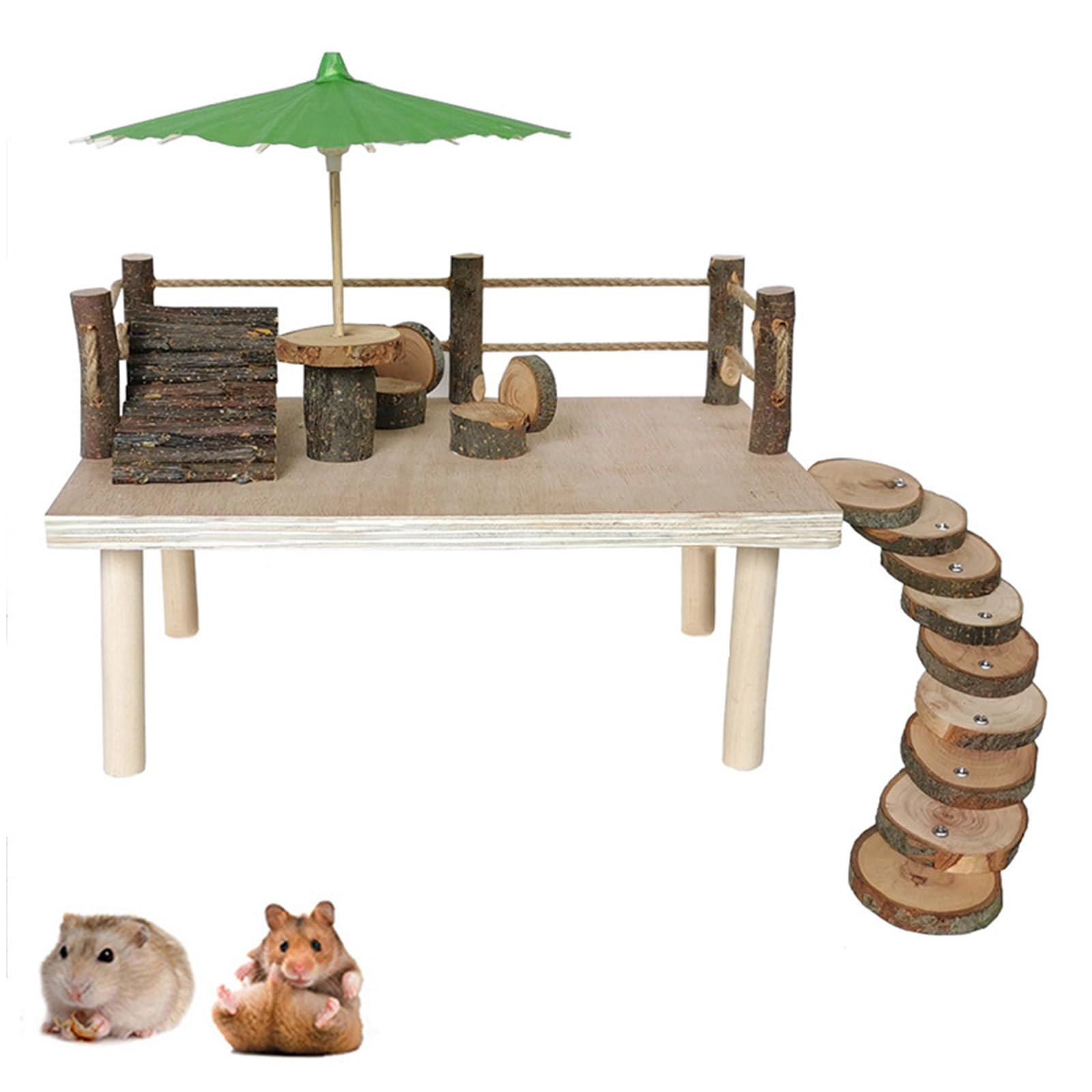 Hamsterkäfig Leiter Spielzeug für kleine Haustiere Holz Plattform Eichhörnchen Käfig Spielzeug Zubehör Kleintiere Kletterspielzeug