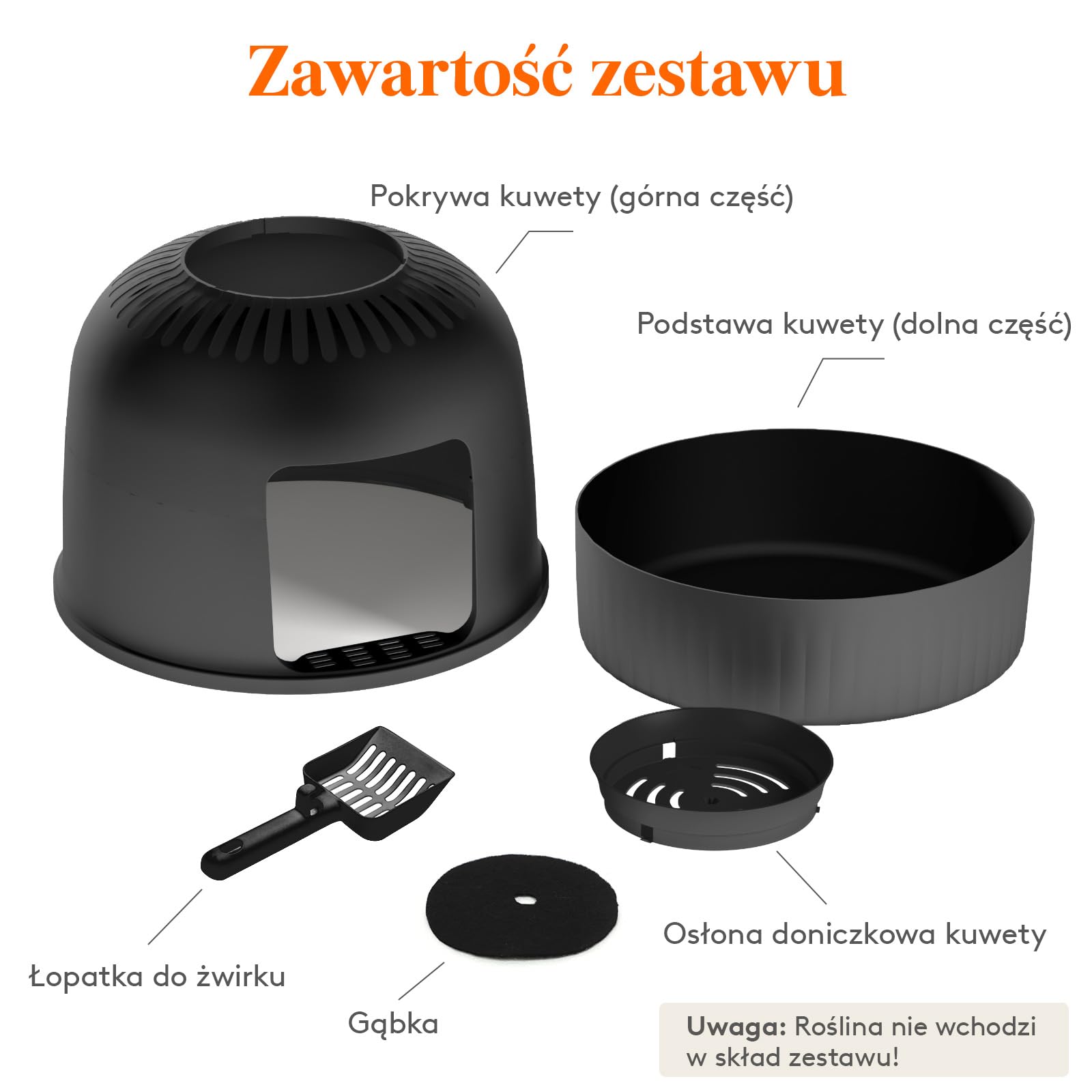 Lifewit Kuweta dla kota ukryta z szuflą i zdejmowaną górą, kuweta XXL z kontrolą zapachu i filtrem węglowym, do salonu, sypialni, narożna, 48 x 50 cm, 19 x 20 cm, czarna, bez roślin