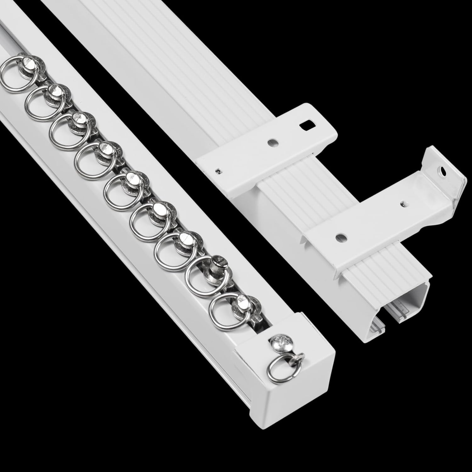 Super Heavy-Duty Ceiling Curtain Track Easy to Install Smooth Sliding Curtain Track Ceiling&Wall Mount Room Divider Curtain Track for Living Room Bedroom Shower Divider, White, 3FT To 15FT