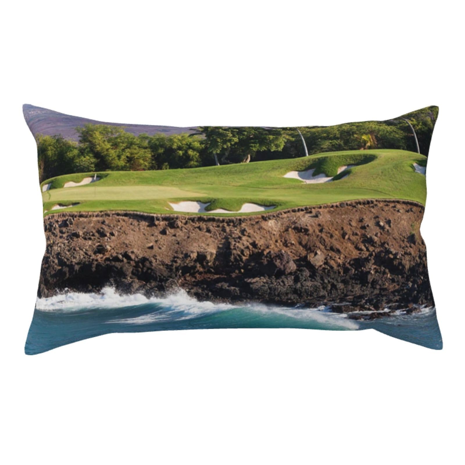 WSHFFILO Hawaii Beach Golf Course printed Pillow Case 20x36in Corduroy Throw Pillow Cover