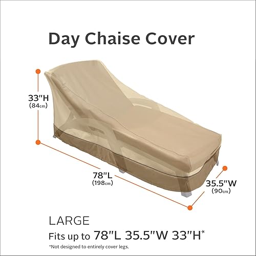 Miniatura 3 de Classic Accessories Veranda - Funda resistente al agua para tumbona de 78 pulgadas, fundas para muebles de patio, guijarroscortezatierra