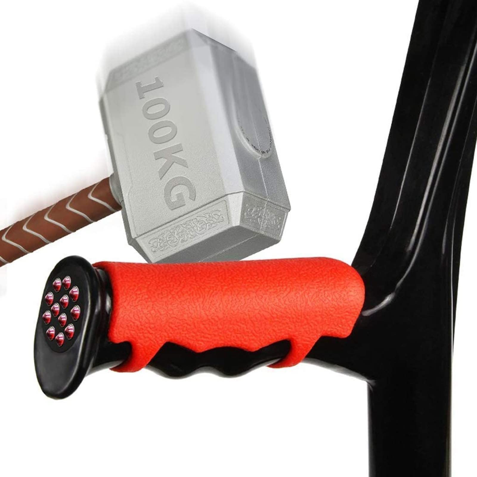 Muletas de antebrazo, muletas de brazo plegables ergonómicas y livianas con asas de goma para trabajo pesado, bastón antideslizante para adultos, negro/rosa/azul (negro)