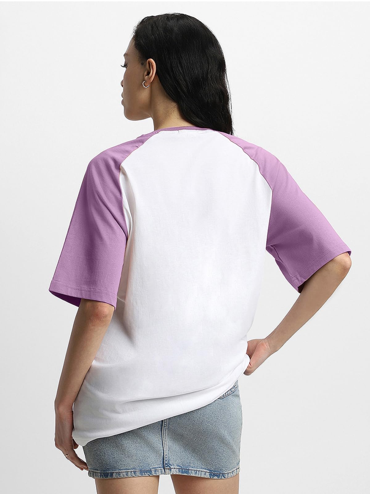 JUNEBERRY 100% czysta bawełna, oversize, luźny krój, styl Boyfriend, pół rękawów, fajny przód i tył, nadruk graficzny, okrągły dekolt, 3 sztuki