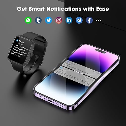 Vista 6 de EURANS AMOLED - Reloj inteligente de 1.772 pulgadas (1.772 in), reloj de fitness con monitor de frecuencia cardíaca/sueño, contador de calorías