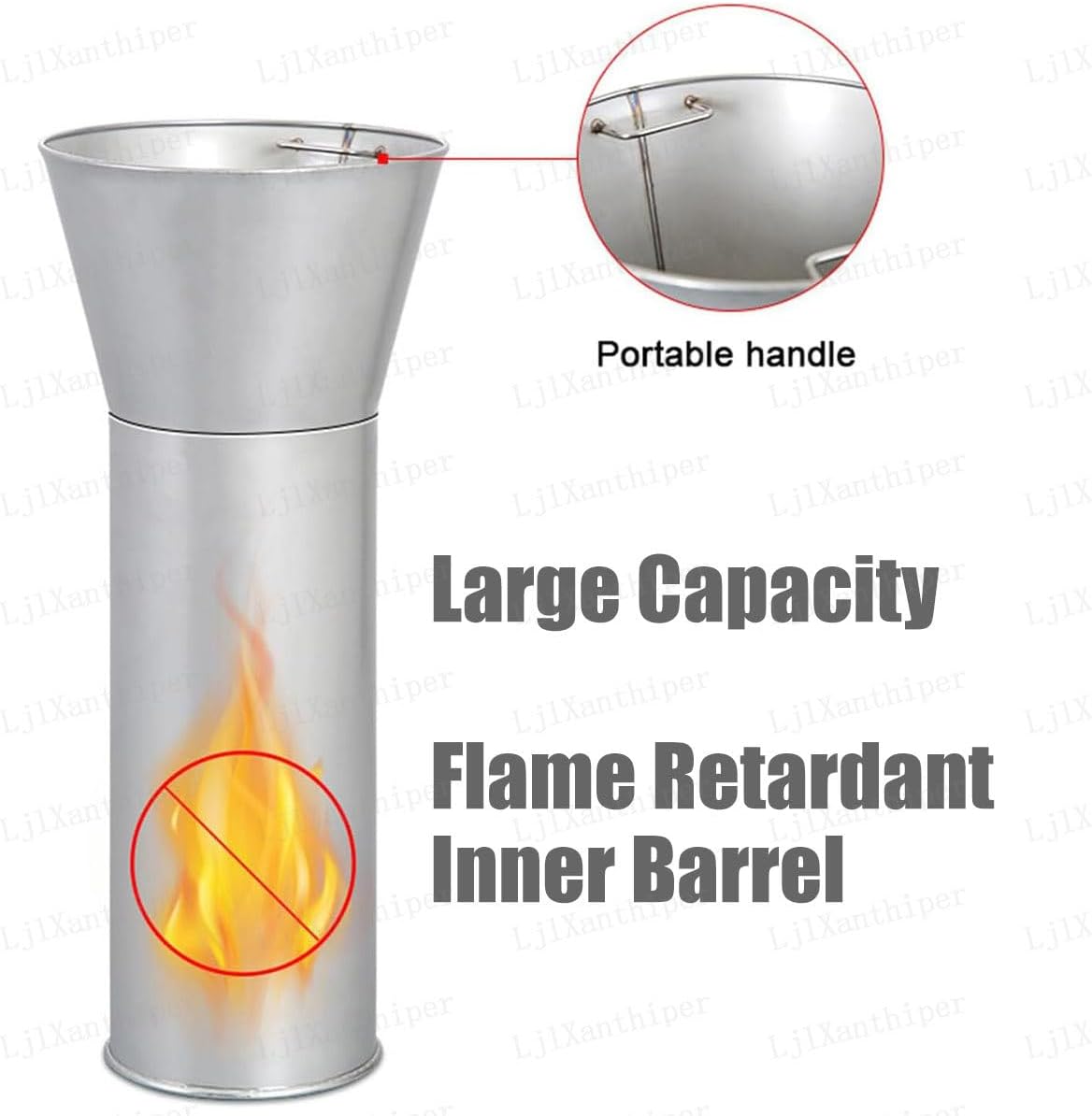 Stainless Steel Butt Receptacle,Outdoor Cigarette Butt Disposal,Floor Standing Garbage Ash Bin,Waste Container Trash Receptacle,Commercial Trash Can,for Yard,Shopping Center Hotel Fixed
