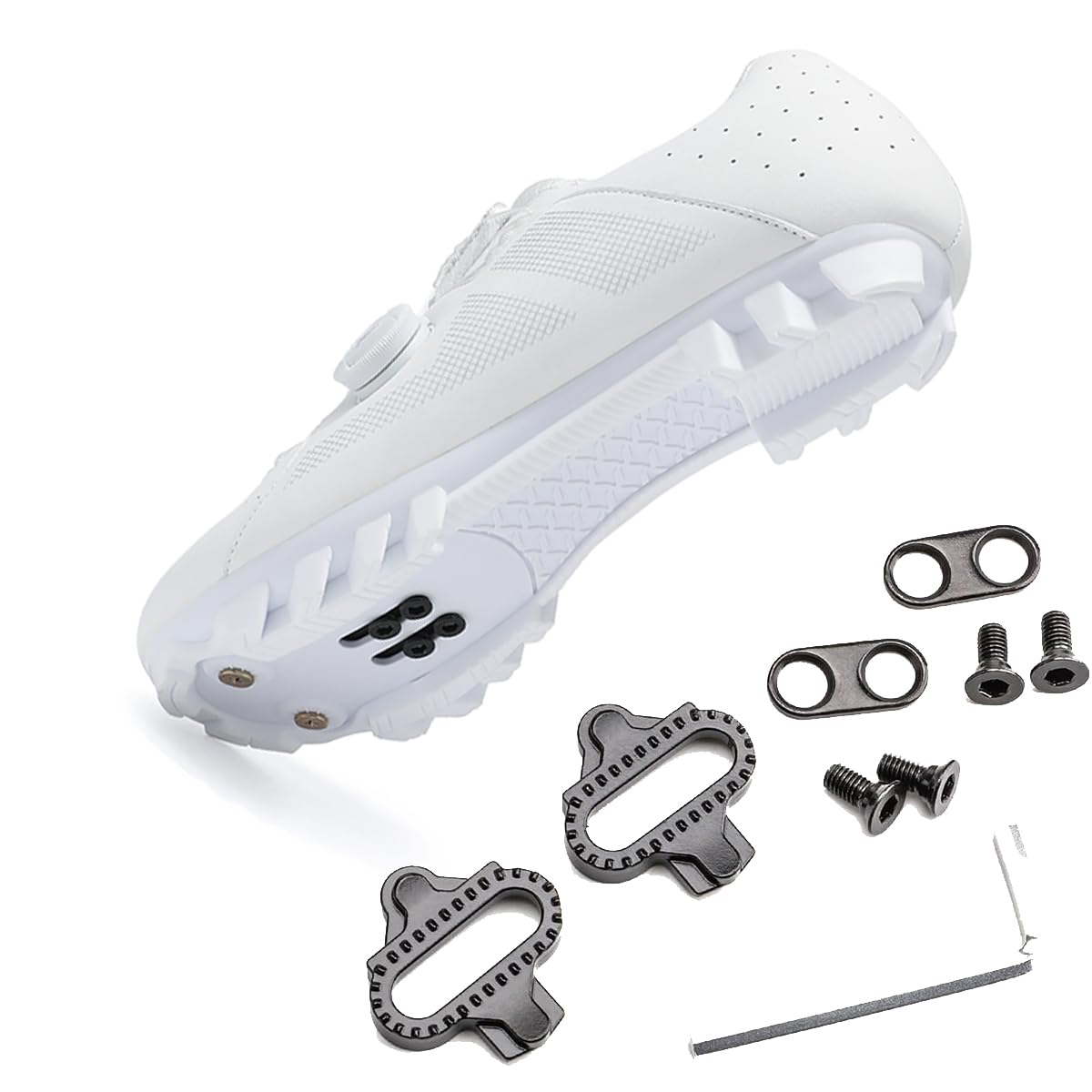 Zapatilla de Ciclismo para Hombre Mujer Zapatos Bicicleta de Montaña Respirables Antideslizantes Compatible con SPD Pedales 2 Tornillos con Calas