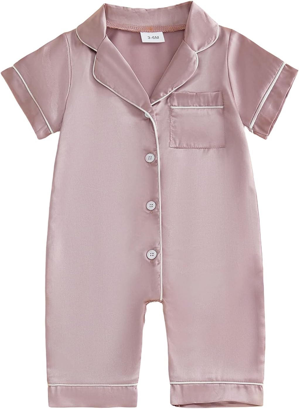 Baby Girl Boy Pajamas Button Down Romper Jumpsuit Short Sleeve Nightgown Newborn Sleepwear One-Piece Summer Pjs