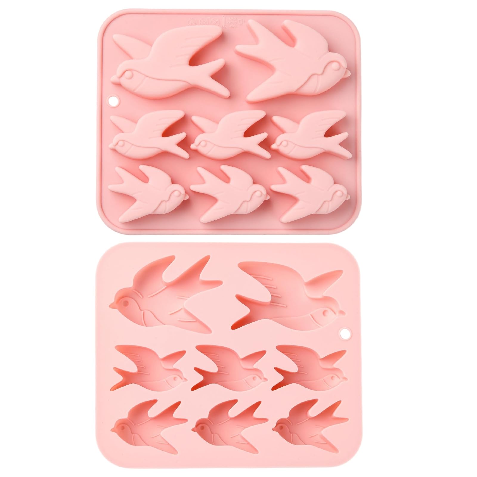 UR URLIFEHALL 2 Pcs 8 Cavity Swallow Silicone Moulds Bird Shaped Chocolate Moulds for Cake Decoration Jelly Ice Cube Pet Treats Fondant Crafts — image 1