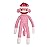 Plushland 20 Adorable Sock Monkey, Soft Plush Knitted Stuffed Animal Toy Gift - for Kids, Babies, Teens, Girls and Boys Baby Doll Present Gift Mother\'s Day Birthday Graduation Puppet (Pink)