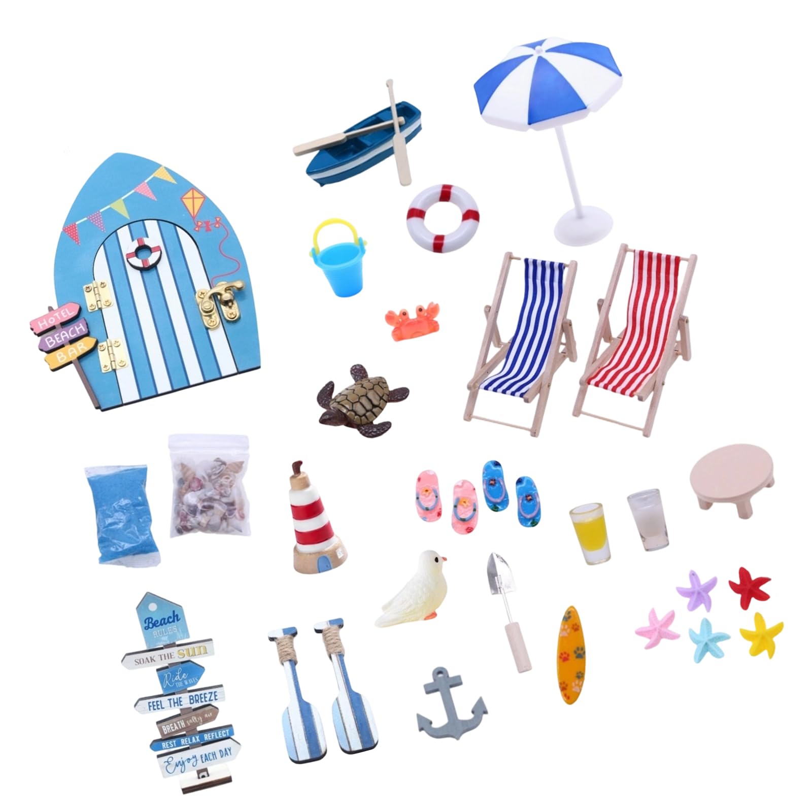 Paysage de plage miniature avec kit d'accessoires complet - 7