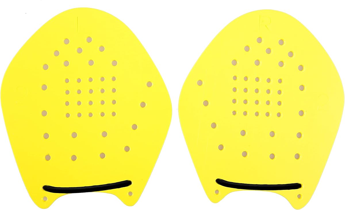 Strokemakers by Speedshop Int'l Swimming Hand Paddles for Swim Training - The Original Stroke Technique Paddle (Size 2, Yellow w/Black Tubes)