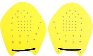 by Speedshop Int'l Swimming Hand Paddles for Swim Training - The Original Stroke Technique Paddle (Size 2, Yellow w/Black Tubes)