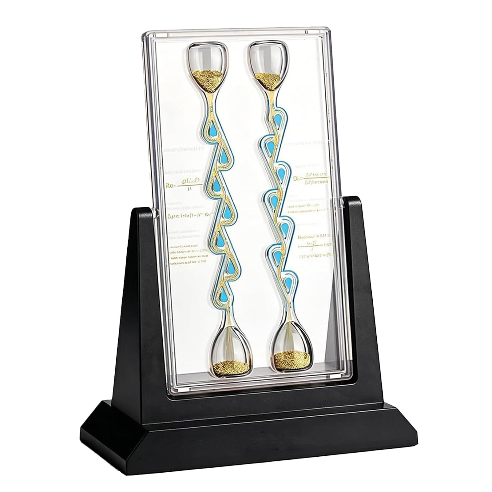 Kjzqxyx Golden Unidirectional Flow Hourglass, Fluid Flow Demonstrator,7-Level Channel, Anti-Backflow Physics Science Kit, 137.5° Bifurcation Angle