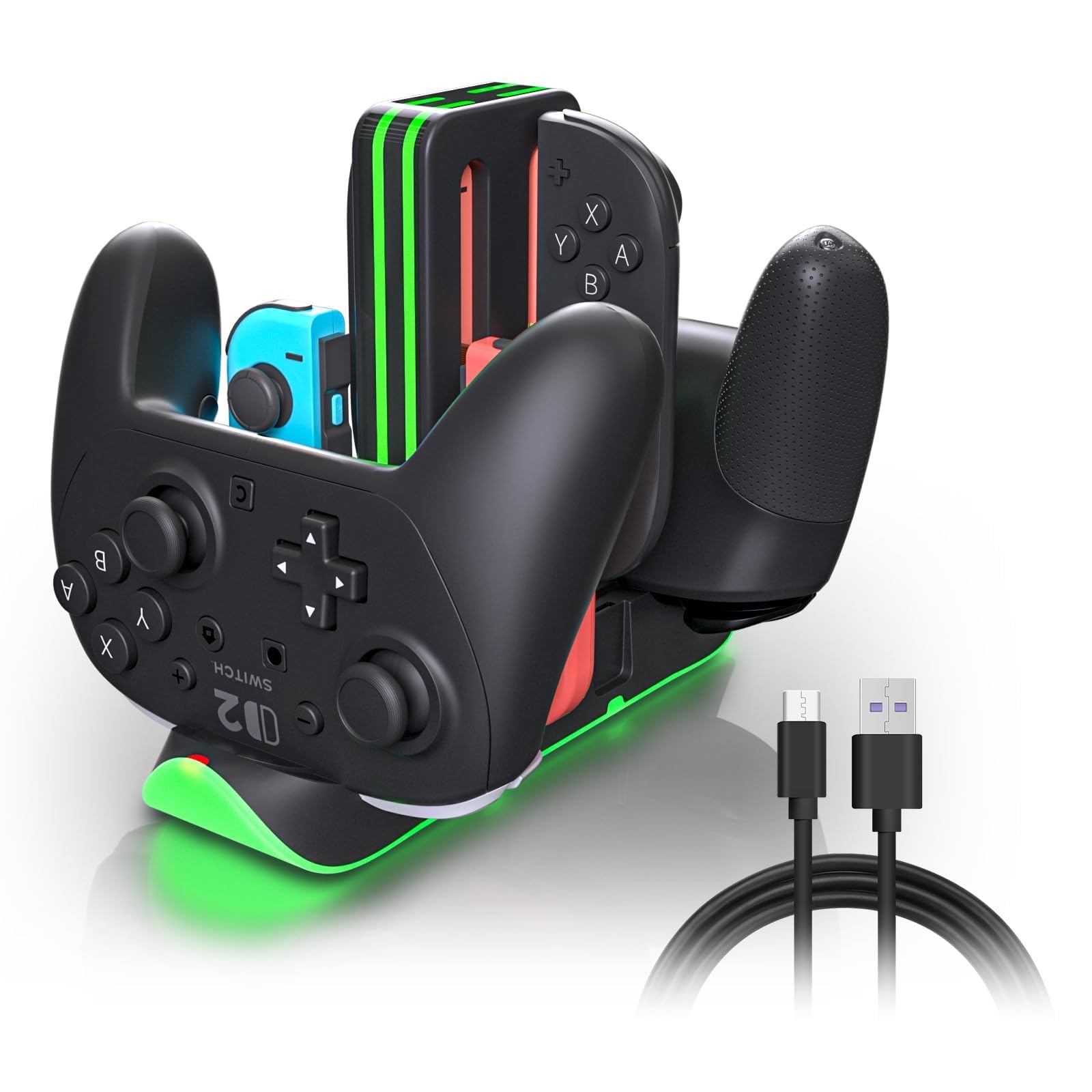 Switch 2 Controller Charger, Dock for Joy-Con 2 &amp; Pro Controllers