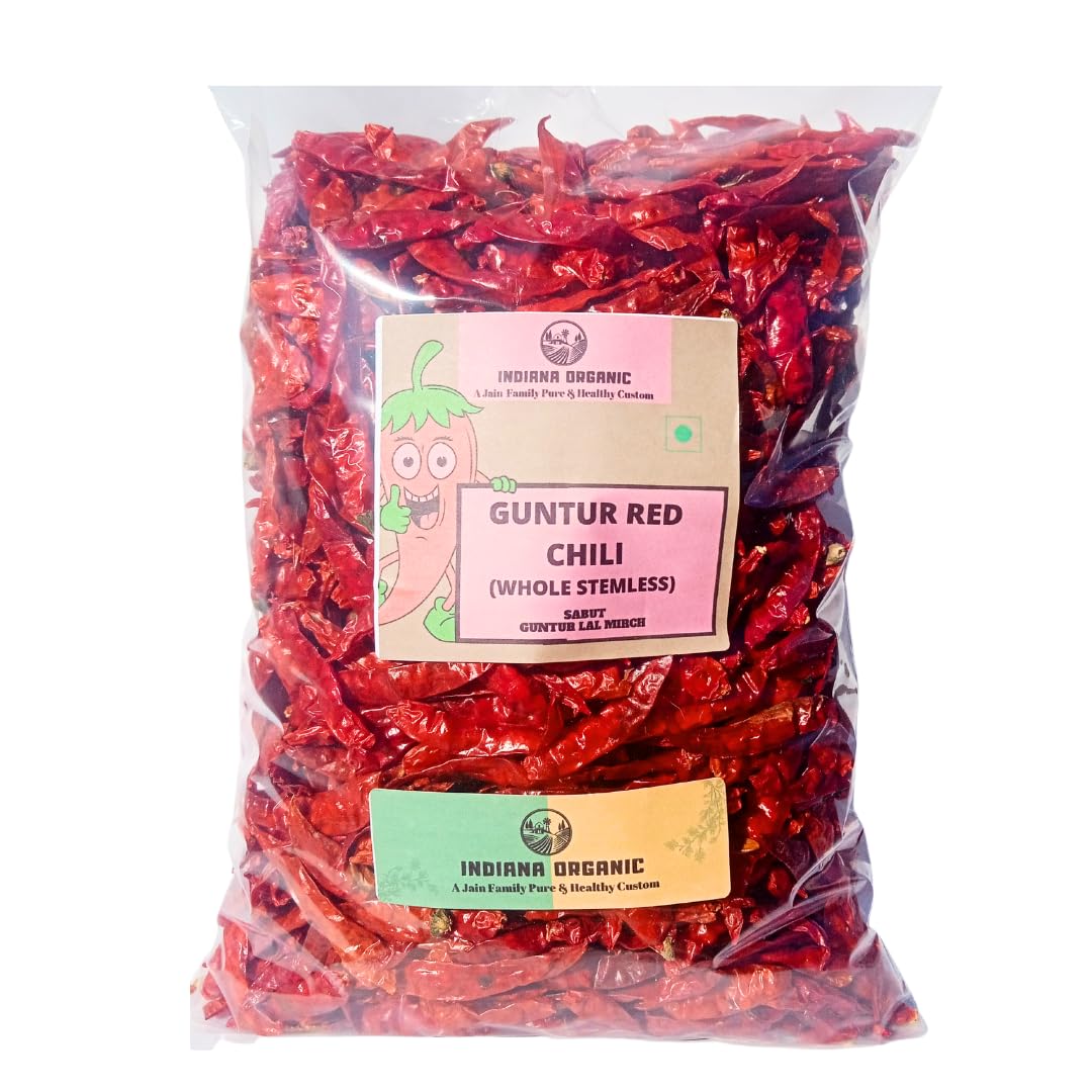 See full amazon price history chart for Indiana organic guntur chilli whole 300 g (Stemless) | guntur red chillies whole 300 gram | Extra hot chilli. Indiana organic guntur chilli whole 300 g (Stemless) | guntur red chillies whole 300 gram | Extra hot chilli. (B0BPM91FL1) Amazon Price History, Amazon Price Tracker