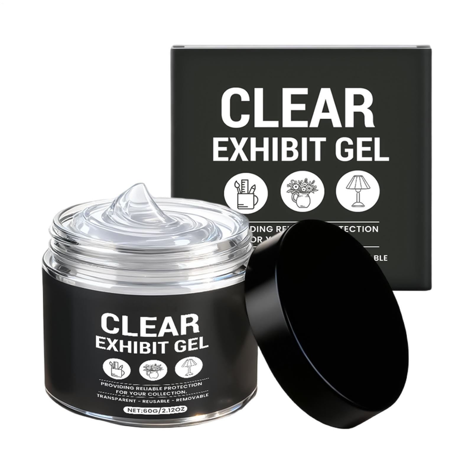 Museum Gel, Reutilizable Adhesive Wax, 50 g Removable Collection Gel with, Secure Display Cream with Modern Design, Gallery Equipment for Posters Craft Figures Glass Table