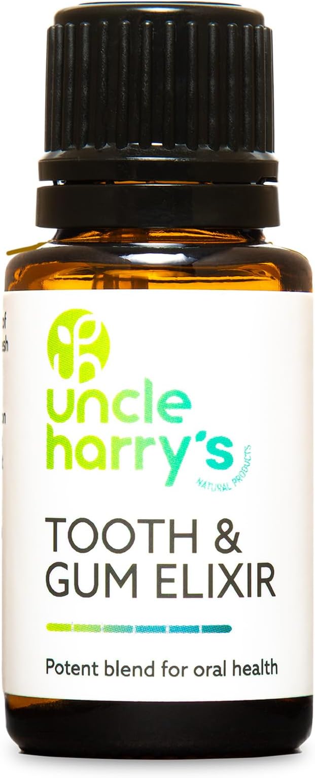 Uncle Harry's Aromatherapy Tooth & Gum Elixir | Purifying Alcohol Free Mouthwash for Gums and Bad Breath | Potent Blend for Oral Hygiene (0.5 oz)