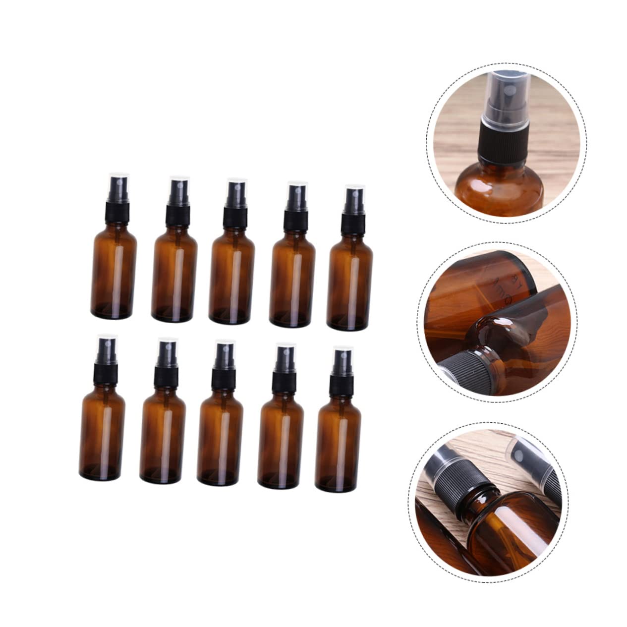 Nachfüllbare Sprühflasche 50ml aus Glas Braun 8 Stück Weihnachten Party