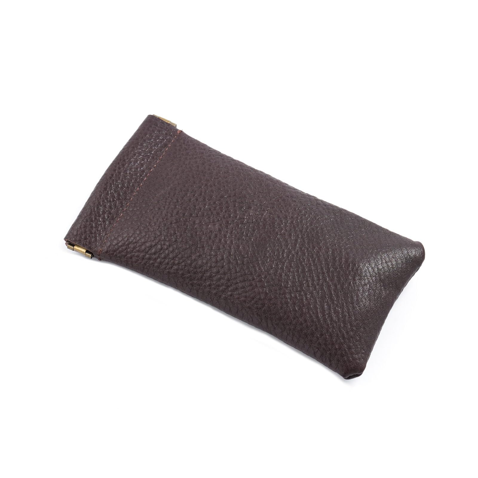 MICFENY Soft Sturdy Leather Eyeglass Cases With Squeeze Top and Fleece Lining Convenient Accessory for Eyewear Protective