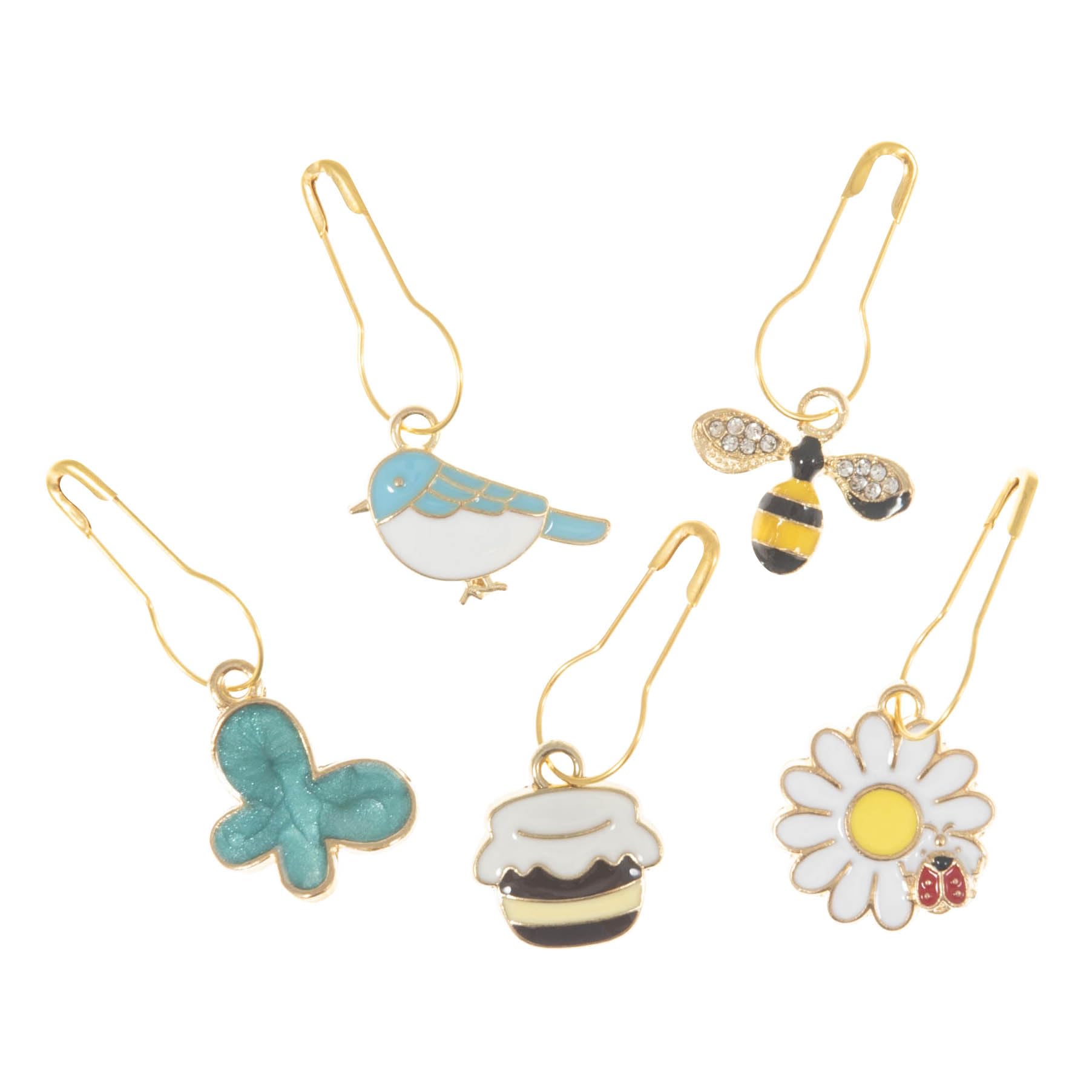 Milward Metal Charm Stitch Markers (Bee Happy)