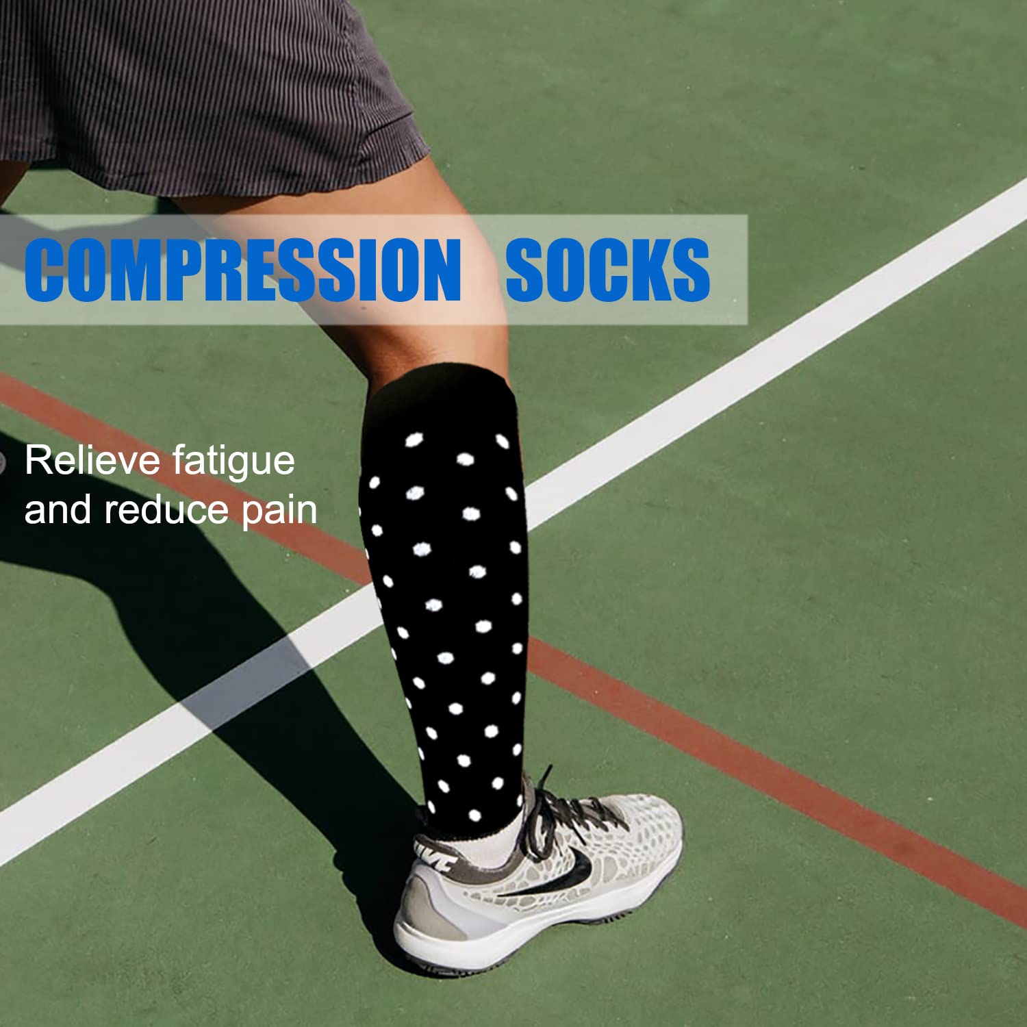 Aoliks 4 pares de calcetines de compresión de cobre para mujeres y hombres, 15-20 mmHg, el mejor apoyo para enfermeras, correr, senderismo