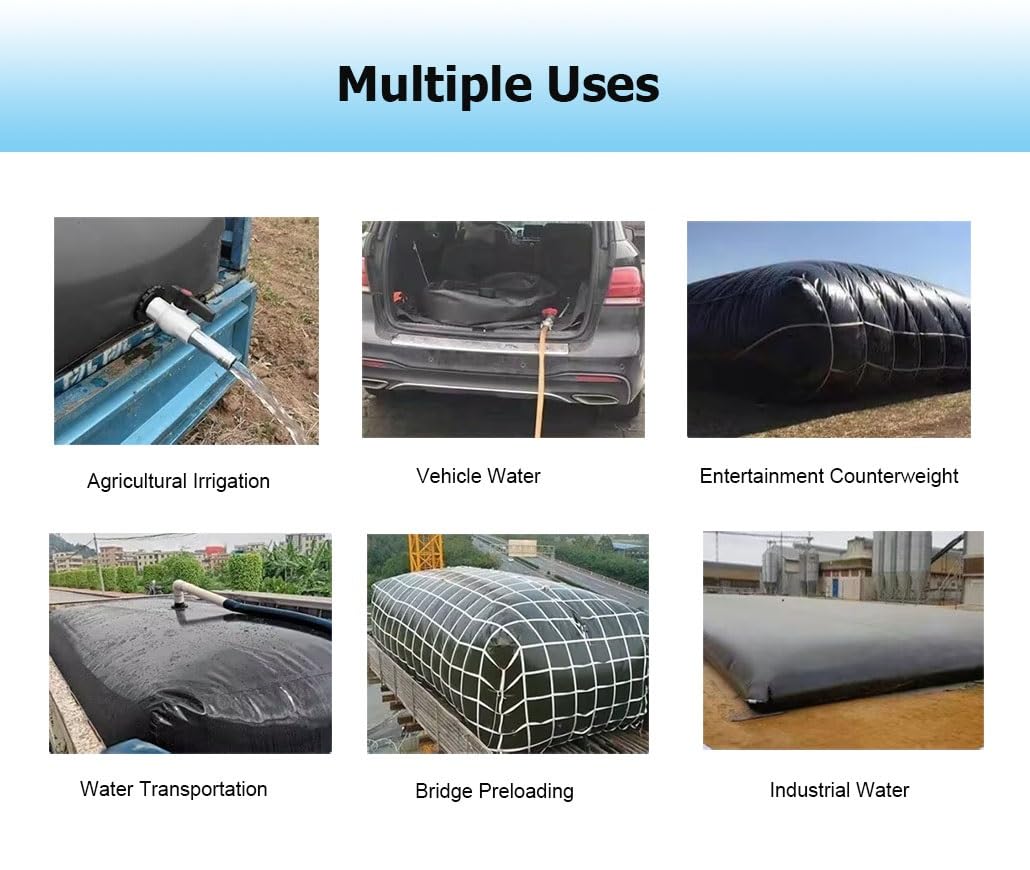 Tanque de Agua, Flotador de Agua portátil Plegable, contenedor de Almacenamiento de Agua Blanda de Gran Capacidad, Bolsa de Agua, para Agua de Emergencia, Camping en Caravana, Jard