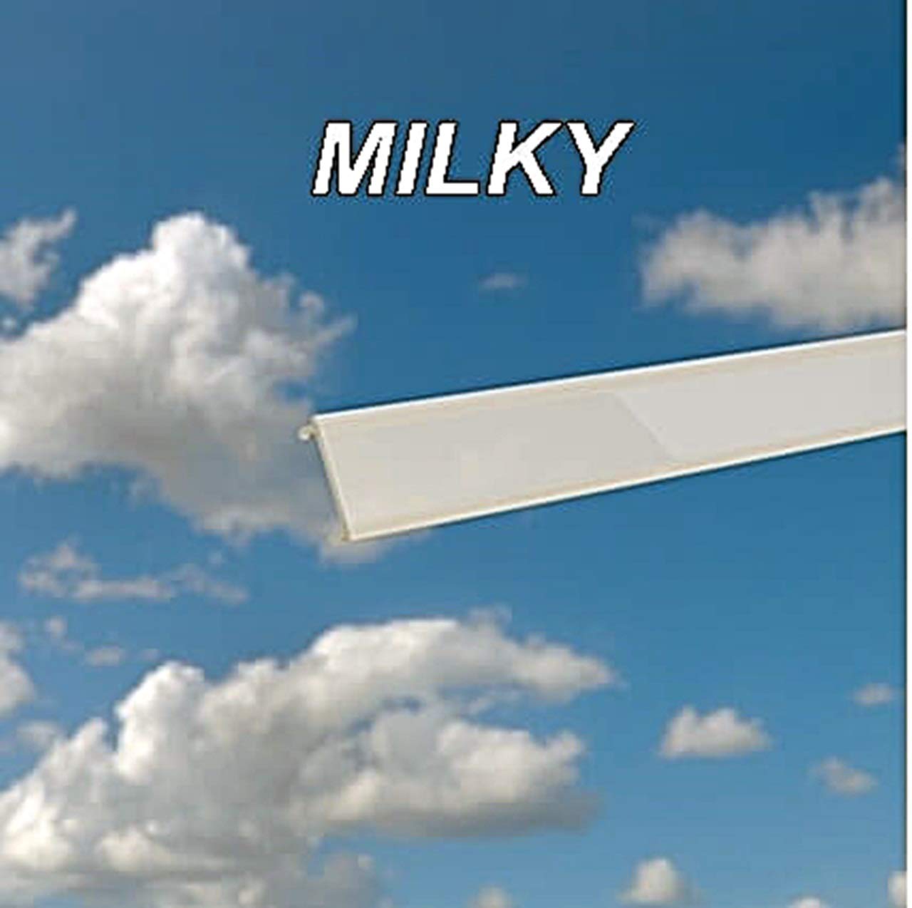 TMW Profiles Plastic LED Channel Cover Strip 11mm – Milky/Transparent/Frosty – Dust Shield, 2m (Milky bar)