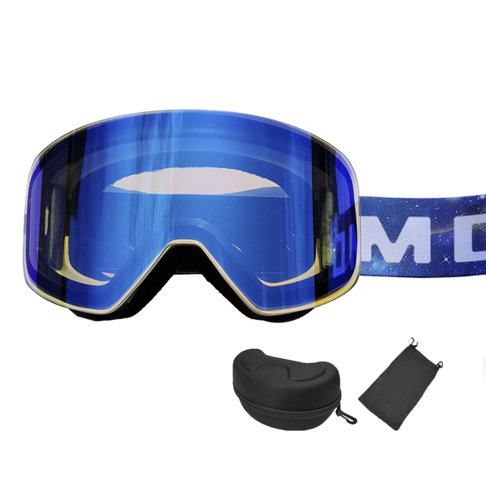 Findway Skibril,Skibrillen Dames Heren Volwassenen voor Brildragers OTG,Magnetische Verwisselbare Sferische Zilver Lens,UV Bescherming Anti Mist Ski Goggles Bolvormige Spiegel