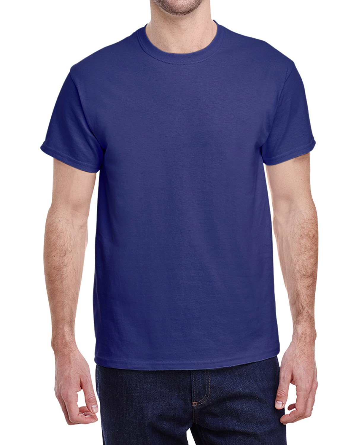 Jnriver - Adult Heavy Cotton T-Shirt Breathable Crewneck Soft and Comfortable T-Shirts for Men